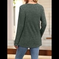thumbnail image 4 of Suéter para Mujer, Camisetas Henley de Larga, Túnicas para Usar con Leggings, Suéteres de Cuello Redondo A . Verde S, 4 of 8