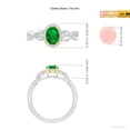 thumbnail image 5 of ANGARA Lab Grown Oval Emerald Twisted Vine Ring with Diamond Halo for Women in 14K White & Yellow Gold (Size-7x5mm) | May Birthstone, Anniversary, Jewelry Gift for Women | Lab-Grown Emerald Ring, 5 of 7