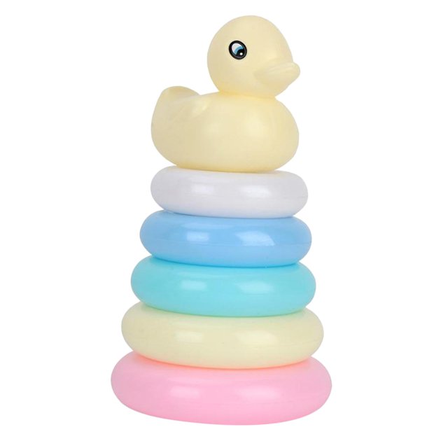 Los Juguetes Educativos De La Torre De Los Anillos Del Apilamiento Del Juguete Del Bebé De Los Nios Apilan El Regalo 5 Anillos SM SunniMix Anillos apilables arcoíris