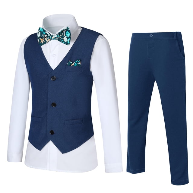 Traje DISAUR para niño, pantalones de vestir y chaleco con camisa de vestir y corbata