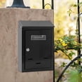 thumbnail image 3 of Buzón de pared con cerradura, moderno, fácil de instalar, para decoración del hogar, buzón para puerta de entrada exterior, residencial negro, 3 of 8