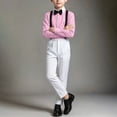 thumbnail image 6 of LEKWK Boys 3 Piece Suits Long Sleeve Dress Shirt With Bowtie and Suspender Pants Kids Formal Set For Wedding School Homecoming Performance Stage Outfit, 6 of 6