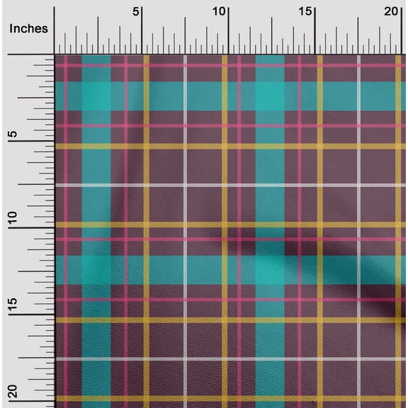 oneOone Cotton Poplin Chocolate Brown Fabric Madras Check Quilting Supplies Print Sewing Fabric By The Yard 56 Inches Wide