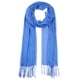 thumbnail image 1 of Bufanda de invierno cálida de imitación de cachemira INSPIRE CHIC, chal de franjas de color sólido para mujeres y hombres 78.7"x27.6" azul real, 1 of 6