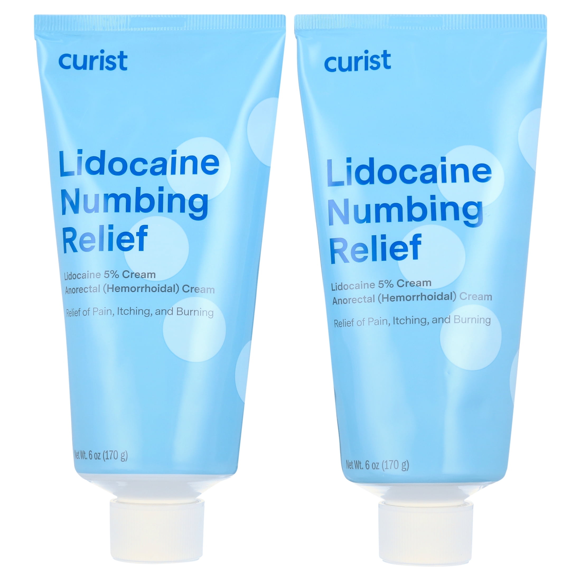Curist Lidocaine 5% Cream - 12 oz (2 Pack) | Pain Relief Numbing Cream 5% Lidocaine for Hemorroids