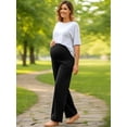 thumbnail image 5 of DARING DIVA Women's Maternity Over Belly Pregnancy  Business Casual Pants 2XL Black, 5 of 8