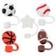 thumbnail image 1 of KAKOWELY 5 tapas para pajitas, bonitas pelotas deportivas de silicona, bonitas tapas para pajitas, pajitas reutilizables, tapas de silicona para pajitas de fiesta., 1 of 4