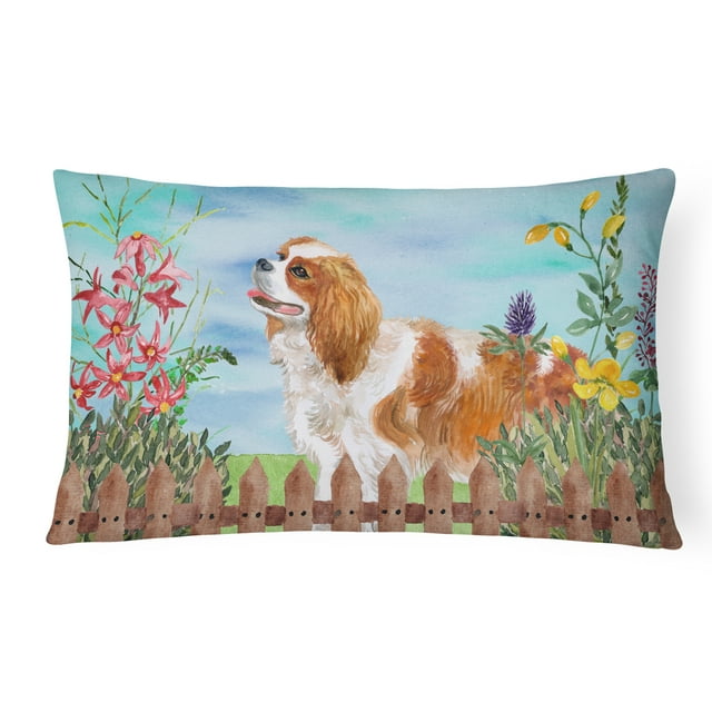 Carolines Treasures CK1225PW1216 Cavalier Spaniel Spring Canvas Fabric Decorative Pillow