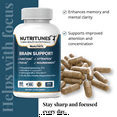 thumbnail image 2 of Nutritunes Brain Support Supplement for Focus, Memory & Clarity with Citicoline, Phosphatidylserine, Ashwagandha & B Vitamins – 60 NutriWit Capsules, 2 of 8
