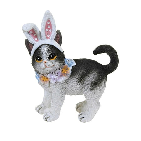 Easter Easter Cat Polyresin Feline Bunny Ears Flowers Ea14918 Ears