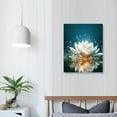 thumbnail image 3 of COMIO Blue Lotus Flower Wall Art Zen Decor Spiritual Meditation Yoga Magic Pictures for Bedroom Bathroom Home Decoration Canvas Stretched and Framed Ready to Hang 16x20 Inch, 3 of 4