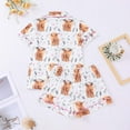 thumbnail image 5 of Bibifish Women Pajama Sets Summer Short Sleeve Cute Animal Print Sleepwear Sets Bottons Down Shirts With Shorts Cozy Lightweight Nightwear Sets, 5 of 7