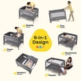 thumbnail image 2 of HARPPA 6-in-1 Baby Playard with Bassinet, Changing Table & Storage, Portable Travel Bassinet for Newborn,Gray, 2 of 11