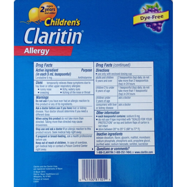 Children S Claritin Syrup G 6 Oz