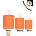 thumbnail image 2 of Large Kraft Paper Bags with Handles 13"x10"x5" 32pcs Gift Paper Bag Orange Solid Color Bags（Large Size）, 2 of 11