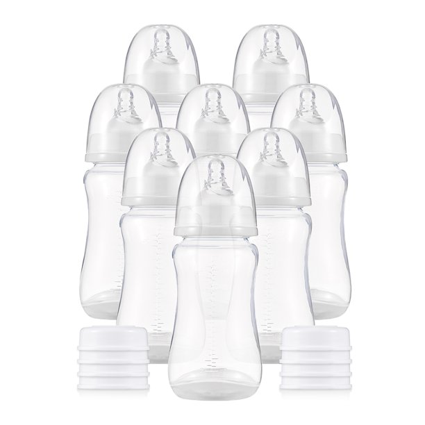 Botella de leche Biberones con tetina de silicona y cubierta de almacenamiento Biberones para lactancia para alimentos para bebés PP Botellas de almacenamiento de leche Capacidad de 300 ml Biberones p Abody Botella de leche