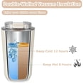 thumbnail image 4 of 12.6 oz Travel Coffee Mug Stainless Steel Vacuum Cup, Leak Proof Reusable Double Walled Coffee Tumbler for Iced and Hot Drinks White, 4 of 7