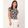thumbnail image 2 of Moomaya Round Neck Short Sleeve Printed Loose Fit Top - Women's Casual Top, 2 of 9