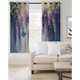 thumbnail image 2 of Purple Eucalyptus Blackout Curtains for Bedroom Living Room Darkening Curtains 54 Inch Long Oil Painting Botanical Blue Ombre Short Curtain for Small Window Treatment Grommet Drapes 42"x54"x2, 2 of 9