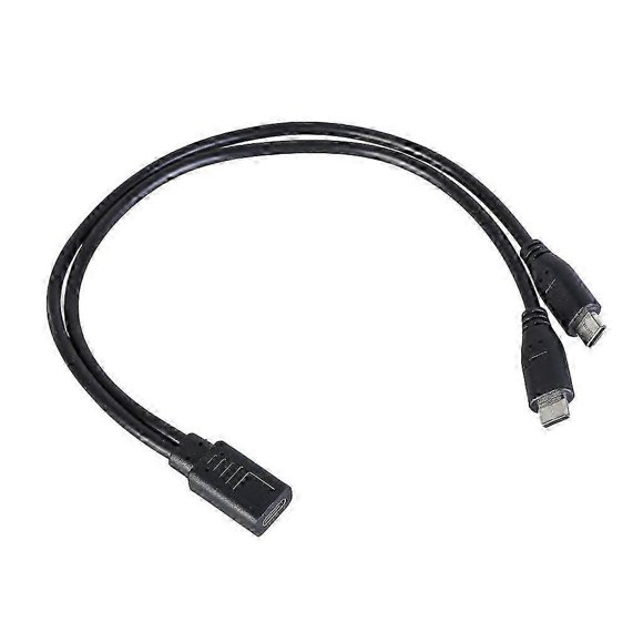 Type C to Type C 1 Female to 2 Male Splitter Cable Connect and Charge Two Type C Devices Simultaneously