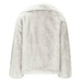 thumbnail image 4 of HTNBO Women's Faux Fur Coat Long Sleeve Fluffy Jacket Open Front Furry Winter Shaggy Short Coat Outwear, 4 of 7