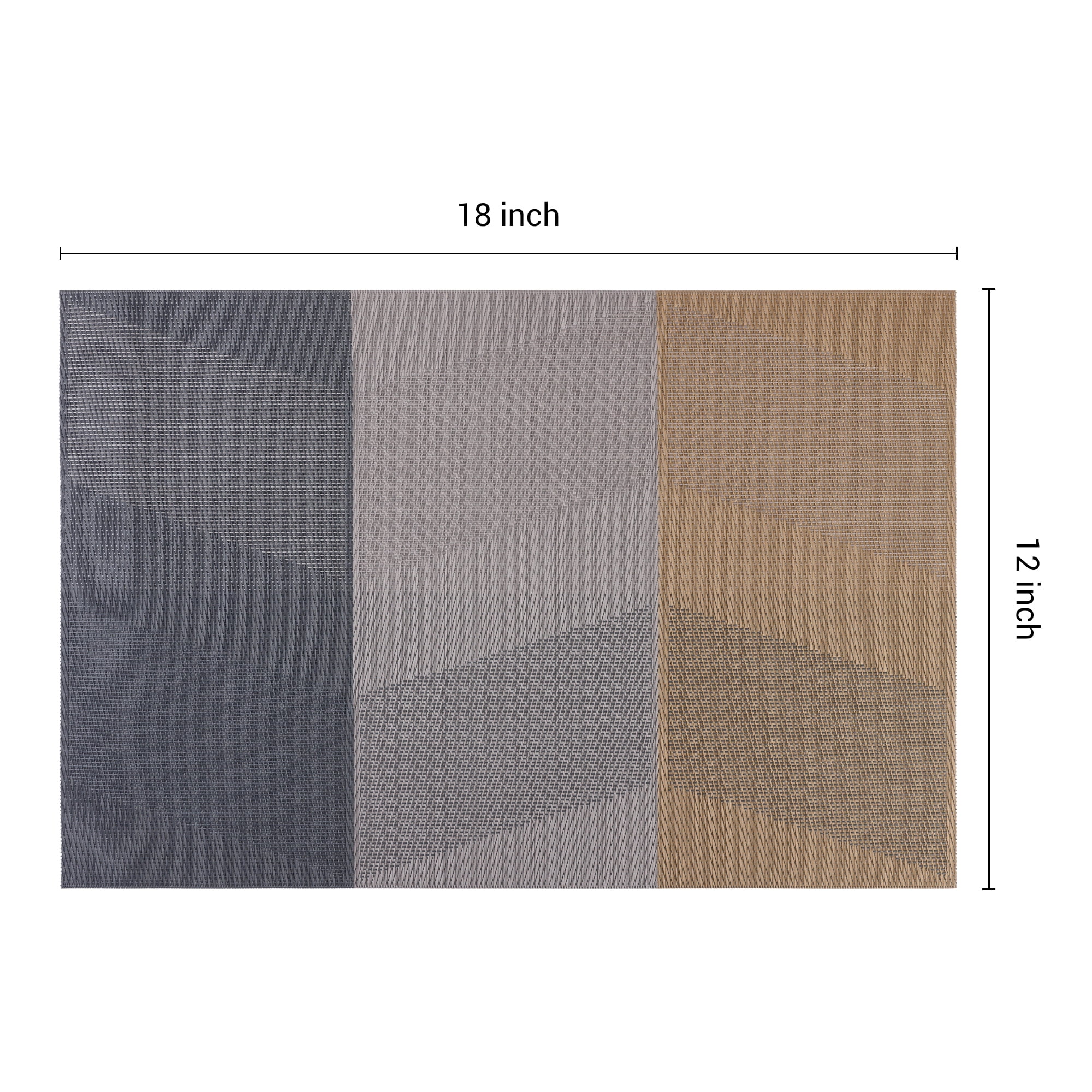 Unique Bargains Set of 6 Placemats for Dining Table Decor Wipeable Table Mat Brown