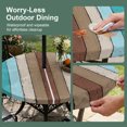 thumbnail image 3 of Round Outdoor Tablecloth with Umbrella Hole and Zipper, Aqua Teal Fitted Table Cover with Elastic Edge for 45-54 Inch, Farmhouse Wood Grain Vintage Brown Striped Waterproof Patio Tablecoths, 3 of 9