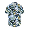 thumbnail image 3 of Blusa y camisa de manga corta con cuello vuelto para hombre, camisa hawaiana informal con estampado floral, camisa de manga corta con solapa, blusa para hombre, 3 of 4
