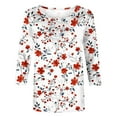 thumbnail image 4 of successthop Trendy Blouses for Women Plus Size 3/4 Sleeve Shirts Lightweight Oversized Crewneck Clothes Graphic Tops, 4 of 5