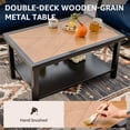 thumbnail image 6 of NATURAL EXPRESSIONS 4 Pieces Patio Furniture Sets, Outdoor Conversation Sofa Sets with High Back Swivel Rocking Chairs,Loveseat, Double-Deck Wooden-Grain Metal Table, Blue, 6 of 8