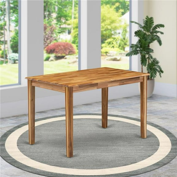 Yarmouth Wooden Dining Table with Natural Rectangular Table Top Surface & Asian Wood 4 Legs