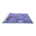 thumbnail image 2 of Ahgly Company Machine Washable Indoor Square Patchwork Blue Transitional Area Rugs, 6' Square, 2 of 4