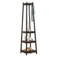 thumbnail image 4 of Lisonu 72" Tall Coat Rack, Wood Hall Tree with 3-Tier Storage Shelves and Hooks, Entryway Organizer Stand, Espresso Finish, 4 of 6