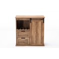 thumbnail image 3 of Benjara Rustic Wine Cabinet with Barn Door and 2 Drawers, Natural, 3 of 5