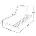 thumbnail image 5 of A-cacia Wood Outdoor Chaise Lounge Chair with Tri-Fold Cushion, Recliner with 4-Position Adjustable Backrest, 180° Flat-Lying, Sun Tanning Chair with Side Table for Patio Poolside Backyard, Cream, 5 of 9