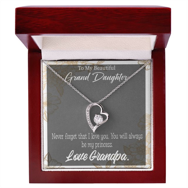 À la Princesse de Ma Petite-Fille Collier pour Toujours w Message Card