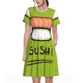 thumbnail image 1 of Balery Fresh Sushi Vestidos sueltos de manga corta para mujer, vestidos de verano 2025, vestidos casuales de corte A con vuelo., 1 of 6
