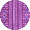 thumbnail image 1 of Ahgly Company Indoor Round Abstract Purple Modern Area Rugs, 4' Round, 1 of 4