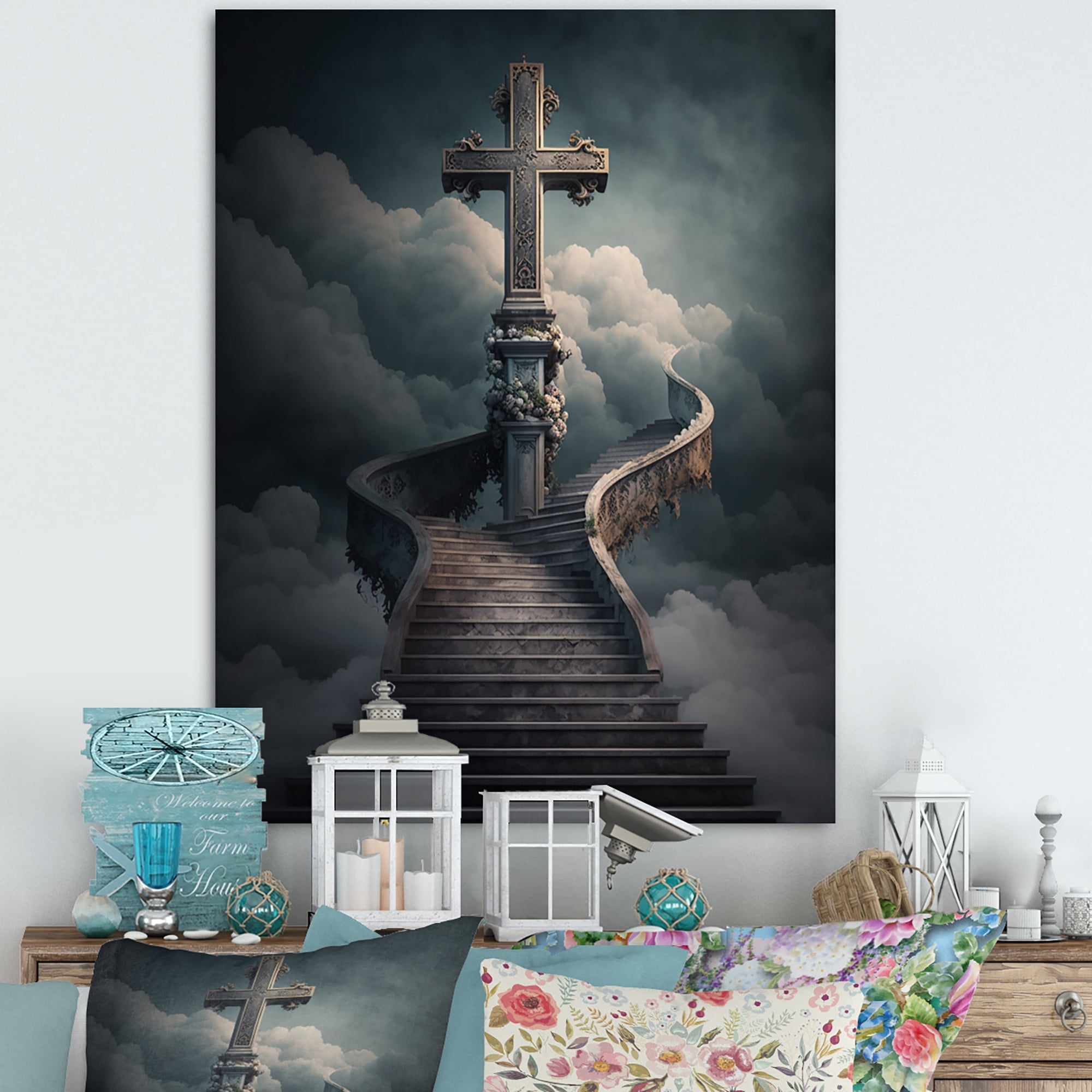 Designart Stairs To Heaven IV Canvas Wall Art