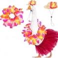 thumbnail image 2 of Porch Goose Outfits, Hawaiian Grass Skirt Set, 23" High Lawn Goose Statue Costume for Spring & Summer, Suitabel for Yard, Outdoor or Garden Decor, 2 of 8
