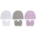 thumbnail image 1 of EeaseMX 1 juego de 9 gorros para bebés recién nacidos, guantes antiarañazos y gorros cálidos., 1 of 8