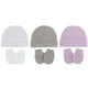 thumbnail image 1 of EeaseMX 1 juego de 9 gorros para bebés recién nacidos, guantes antiarañazos y gorros cálidos., 1 of 8