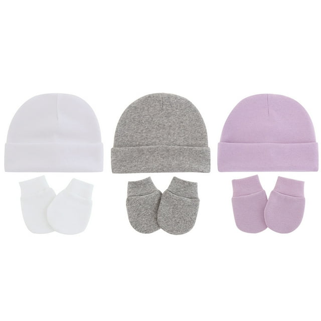 EeaseMX 1 juego de 9 gorros para bebés recién nacidos, guantes antiarañazos y gorros cálidos.