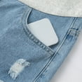 thumbnail image 6 of Pounoo Women's Maternity Shorts Over Belly Frayed Detail Denim Shorts Summer Style Breathable Relaxed Fit Maternity Shorts Gift, 6 of 8