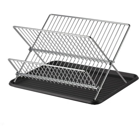 Real Home Folding, Chrome Dish Rack Set (Best Dish Drying Rack For Small Spaces)