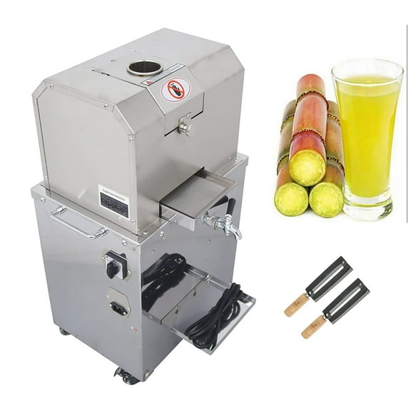 Techtongda Electric Sugar Cane Press Juicer 304 Stainless Steel Grind Press Machine 4 Rolls for Sugarcane Ginger Sweet Sorghum Extractor Pressing