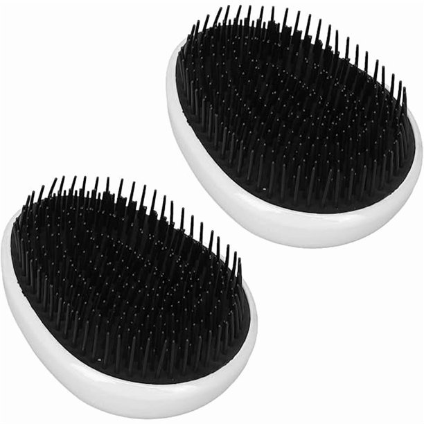 wonima11 2Pcs Cute Hair Scalp Brush, Egg Shape Comb with Soft Round Teeth, Portable Shampoo Brush Comb for Thick Thin Short Long Hair, Wet Dry Massage Detangling Brush for Daily Hair Care