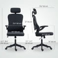 thumbnail image 3 of HOMCOM Ergonomic Office Chair, Desk Chair with Adjustable Headrest, Black, 3 of 10