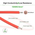 thumbnail image 3 of Cable Solar 25 Pies 10AWG 6mm2 Cobre Estañado con Hembra y Conector Macho Negro Rojo Unique Bargains, 3 of 7