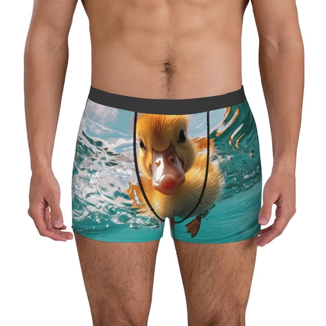 Balery Underwater Swimming Duck Calzoncillos bóxer para hombre, ropa interior de algodón suave y transpirable con cinturilla de nailon-XX-Large